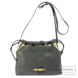 Burberry logo shoulder bag leather